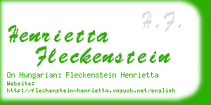 henrietta fleckenstein business card